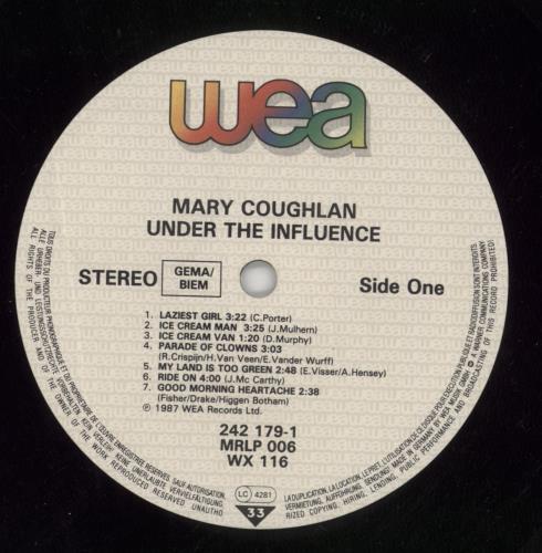 Mary Coughlan Under The Influence vinyl LP album (LP record) UK MEFLPUN495085