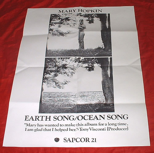 Mary Hopkin Earth Song / Ocean Song - White poster UK MHPPOEA336478