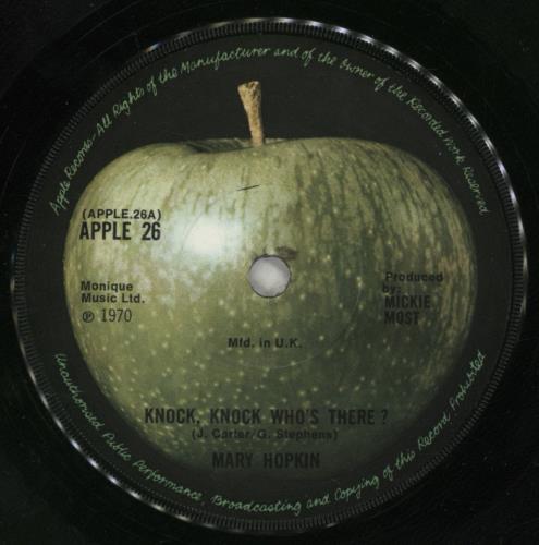 Mary Hopkin Knock Knock Who's There? - P/S 7" vinyl single (7 inch record / 45) UK MHP07KN46697