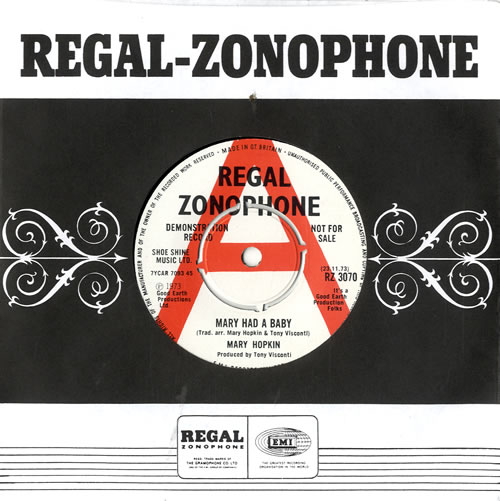 Mary Hopkin Mary Had A Baby 7" vinyl single (7 inch record / 45) UK MHP07MA575875