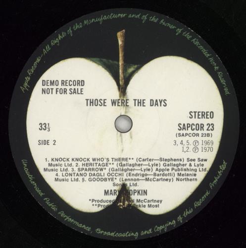 Mary Hopkin Those Were The Days vinyl LP album (LP record) UK MHPLPTH449291