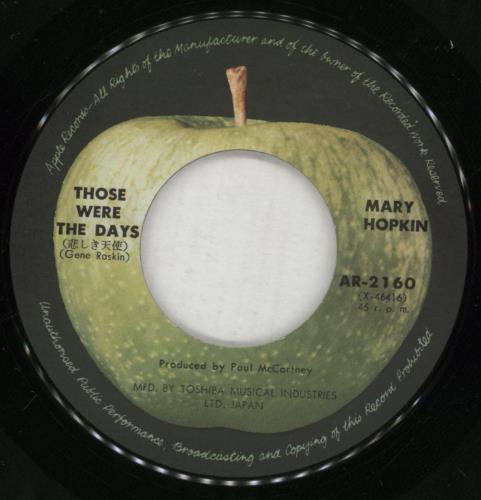 Mary Hopkin Those Were The Days 7" vinyl single (7 inch record / 45) Japanese MHP07TH68403