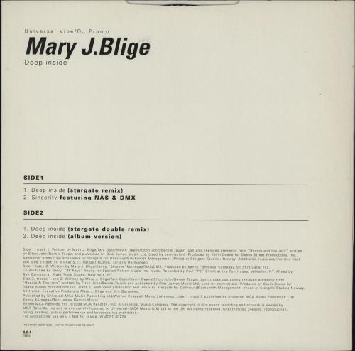Mary J Blige Deep Inside 12" vinyl single (12 inch record / Maxi-single) UK MJB12DE763048