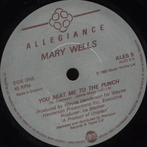 Mary Wells You Beat Me To The Punch 7" vinyl single (7 inch record / 45) UK MRW07YO672023