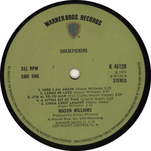 Mason Williams Sharepickers vinyl LP album (LP record) UK MAWLPSH721473