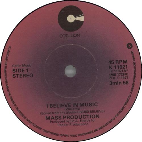 Mass Production I Believe In Music 7" vinyl single (7 inch record / 45) UK MPZ07IB664380