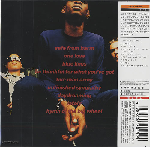 Massive Attack Blue Lines CD album (CDLP) Japanese M-ACDBL212251