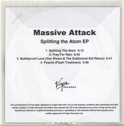 Massive Attack Splitting The Atom EP CD-R acetate UK M-ACRSP697407