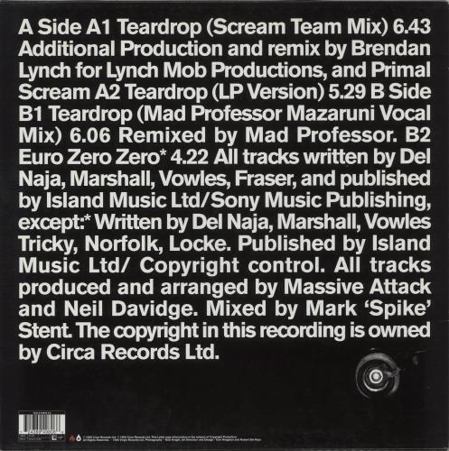 Massive Attack Teardrop 12" vinyl single (12 inch record / Maxi-single) UK M-A12TE113591