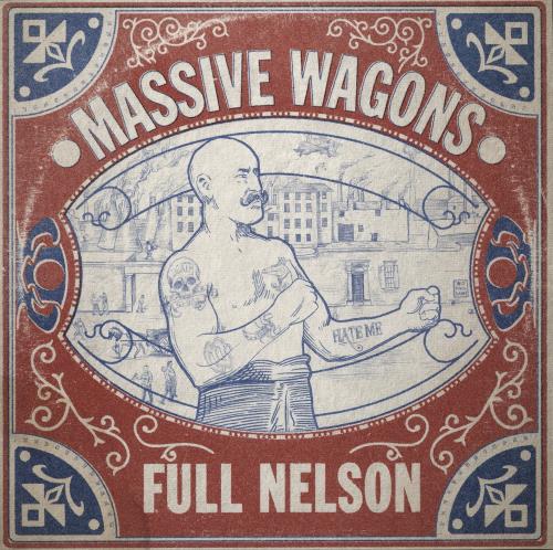 Massive Wagons Full Nelson - Clear W/ Red, White and Blue Splatter Vinyl + Shrink - Autographed vinyl LP album (LP record) UK 3C9LPFU827849