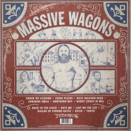 Massive Wagons Full Nelson - Clear W/ Red, White and Blue Splatter Vinyl + Shrink - Autographed vinyl LP album (LP record) UK 3C9LPFU827849