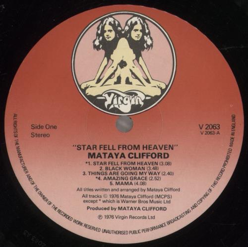 Mataya Clifford Star Fell From Heaven vinyl LP album (LP record) UK NM-LPST857475