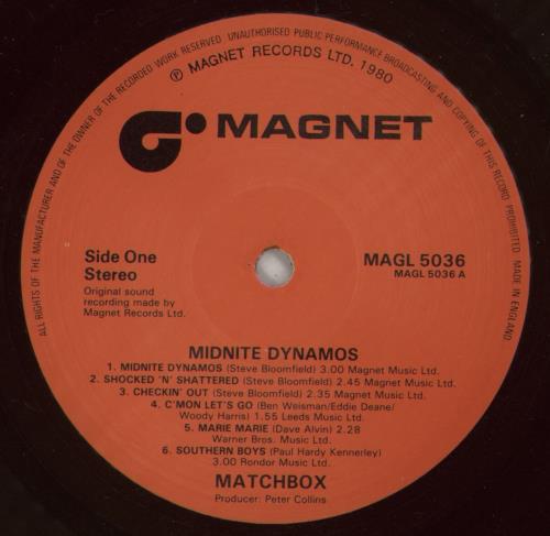 Matchbox Midnite Dynamos vinyl LP album (LP record) UK MTXLPMI565093