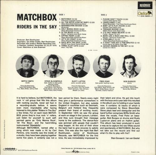 Matchbox Riders In The Sky vinyl LP album (LP record) Italian MTXLPRI719272