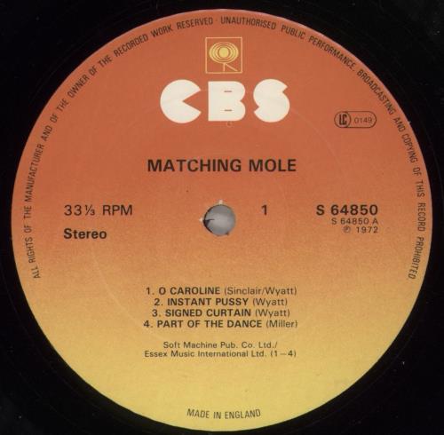 Matching Mole Matching Mole - 2nd vinyl LP album (LP record) UK MTMLPMA315147