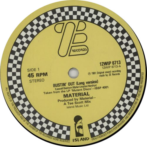 Material Bustin' Out (Long Version) 12" vinyl single (12 inch record / Maxi-single) UK MTL12BU553210