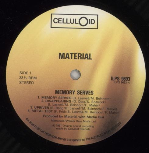 Material Memory Serves vinyl LP album (LP record) UK MTLLPME705556