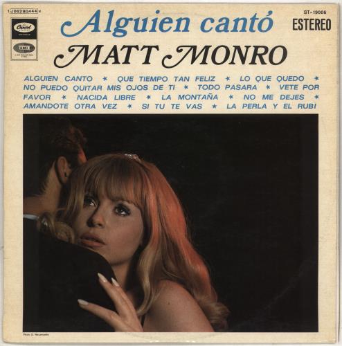 Matt Monro Alguien Canto vinyl LP album (LP record) Spanish MTNLPAL711547
