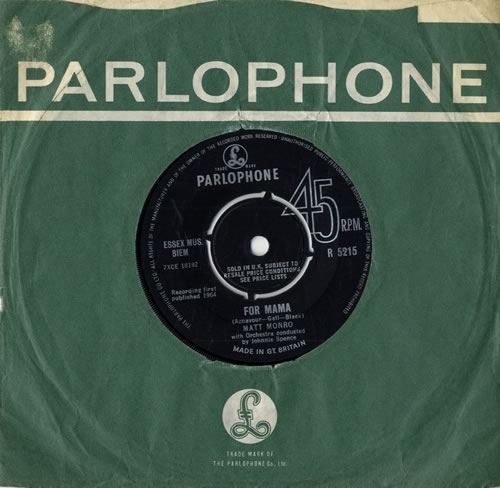 Matt Monro For Mama 7" vinyl single (7 inch record / 45) UK MTN07FO558517
