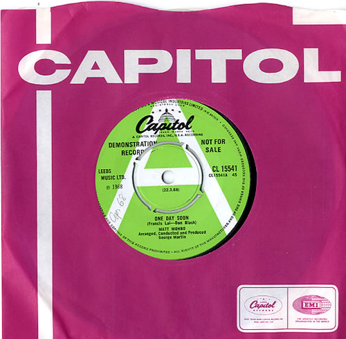 Matt Monro One Day Soon - A Label 7" vinyl single (7 inch record / 45) UK MTN07ON588720