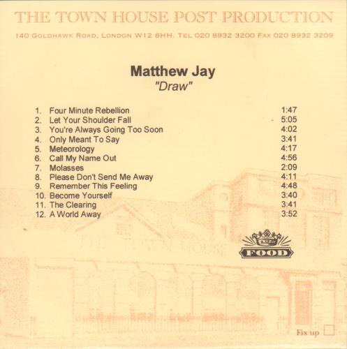 Matthew Jay Draw CD-R acetate UK MHJCRDR653379