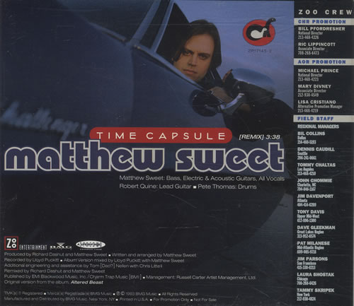 Matthew Sweet Time Capsule CD single (CD5 / 5") US MSWC5TI68870