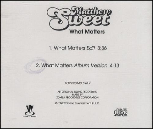 Matthew Sweet What Matters CD-R acetate US MSWCRWH158061