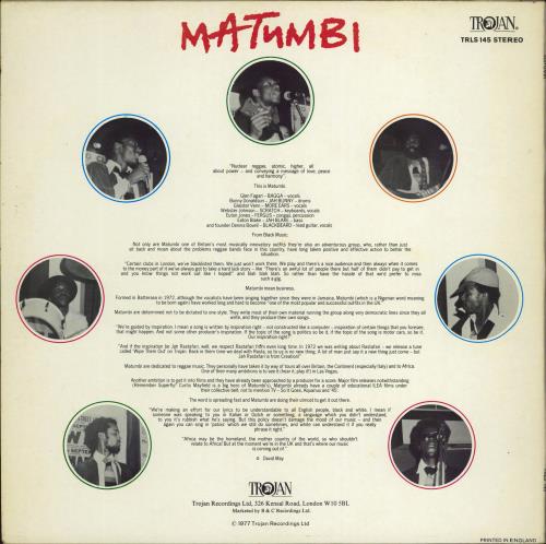 Matumbi The Best Of vinyl LP album (LP record) UK MG8LPTH770138