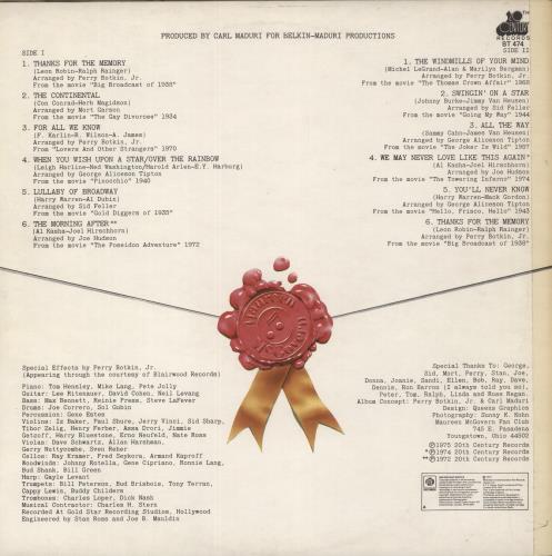 Maureen McGovern Academy Award Performance vinyl LP album (LP record) UK NS5LPAC608349