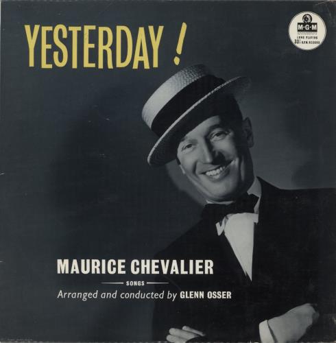 Maurice Chevalier Yesterday vinyl LP album (LP record) UK MZCLPYE887926