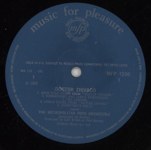 Maurice Jarre Doctor Zhivago vinyl LP album (LP record) UK MJALPDO386591