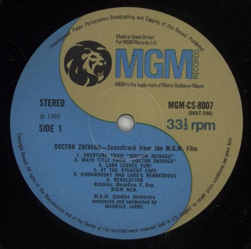 Maurice Jarre Doctor Zhivago vinyl LP album (LP record) UK MJALPDO504827