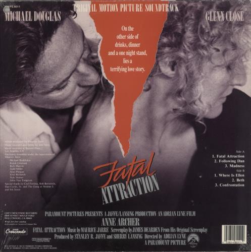 Maurice Jarre Fatal Attraction [Original Motion Picture Soundtrack] - Sealed vinyl LP album (LP record) US MJALPFA878166