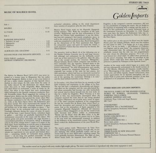 Maurice Ravel Bolero � Music Of Ravel vinyl LP album (LP record) Dutch RVZLPBO763110