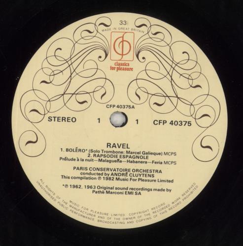 Maurice Ravel Bolero vinyl LP album (LP record) UK RVZLPBO527609