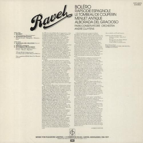 Maurice Ravel Bolero vinyl LP album (LP record) UK RVZLPBO527609