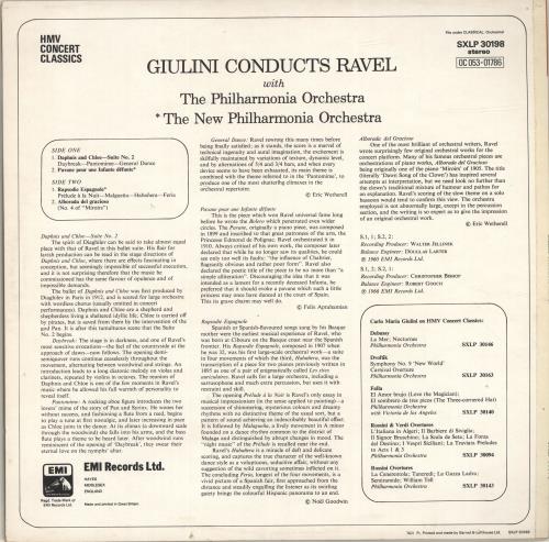 Maurice Ravel Giulini Conducts Ravel vinyl LP album (LP record) UK RVZLPGI689387