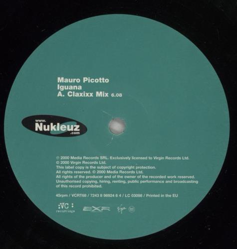 Mauro Picotto Iguana 12" vinyl single (12 inch record / Maxi-single) UK MGQ12IG885876