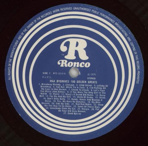 Max Bygraves 100 Golden Greats 2-LP vinyl record set (Double LP Album) UK MXG2LGO393414