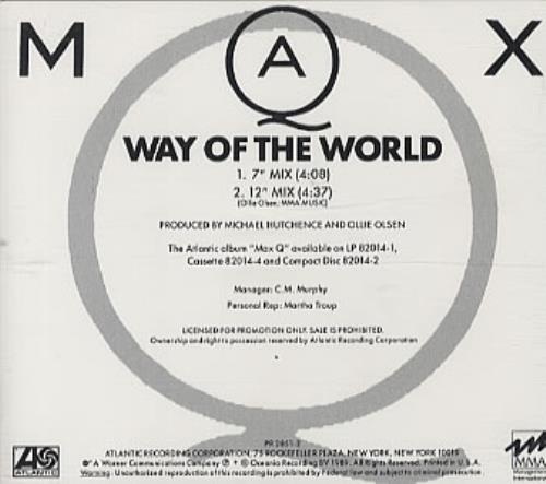 Max Q Way Of The World CD single (CD5 / 5") US MAXC5WA23525