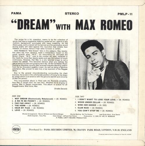 Max Romeo A Dream vinyl LP album (LP record) UK MXOLPAD732210