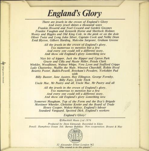 Max Wall England's Glory 7" vinyl single (7 inch record / 45) UK MW407EN451316