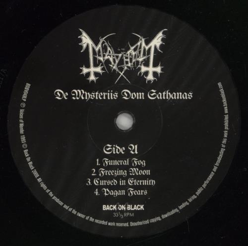 Mayhem De Mysteriis Dom Sathanas - 180gm vinyl LP album (LP record) UK NVYLPDE878089