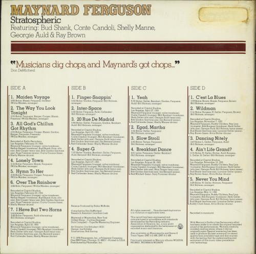 Maynard Ferguson Stratospheric 2-LP vinyl record set (Double LP Album) US MYD2LST790914