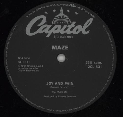 Maze Joy & Pain 12" vinyl single (12 inch record / Maxi-single) UK M.Z12JO705413