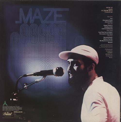 Maze Live In New Orleans 2-LP vinyl record set (Double LP Album) UK M.Z2LLI522054