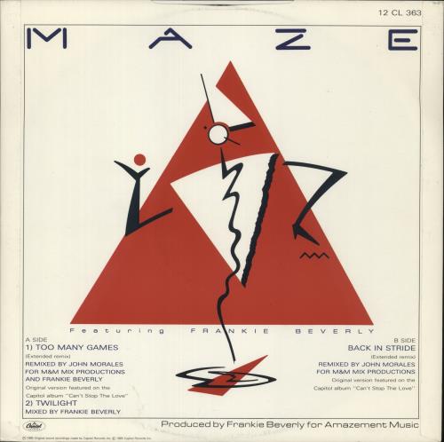 Maze Too Many Games 12" vinyl single (12 inch record / Maxi-single) UK M.Z12TO196531