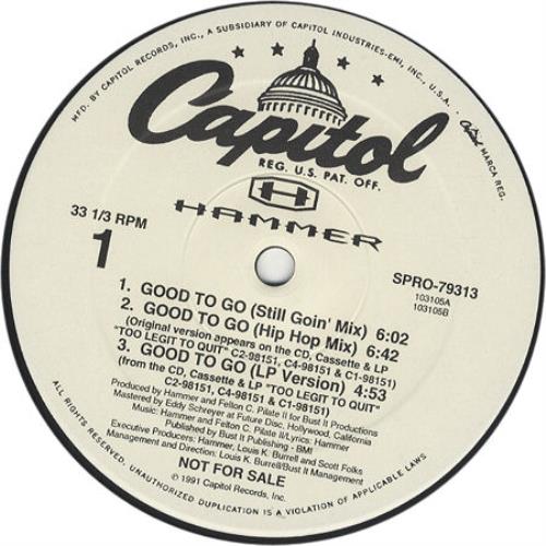MC Hammer Good To Go 12" vinyl single (12 inch record / Maxi-single) US MCH12GO25781