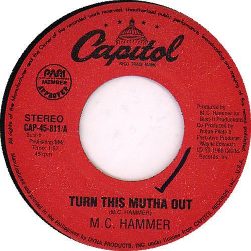 MC Hammer Turn This Mutha Out 7" vinyl single (7 inch record / 45) Philippino MCH07TU644652