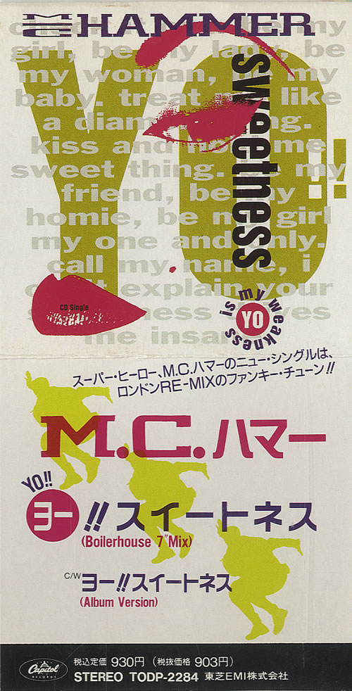 MC Hammer Yo!! Sweetness 3" CD single (CD3) Japanese MCHC3YO449012